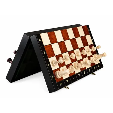Juego de ajedrez magnético 35 x 35 cm – Tablero magnético de madera con piezas Staunton