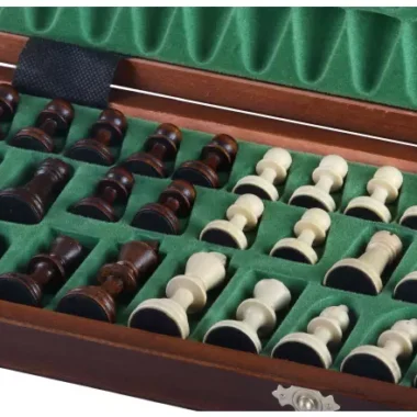 Juego de Ajedrez Magnético Gran Formato 35x35 cm – Taraceado y Plegable con Piezas Magnéticas