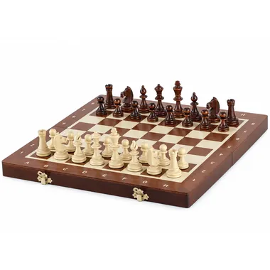 Juego de Ajedrez Magnético Gran Formato 35x35 cm – Taraceado y Plegable con Piezas Magnéticas