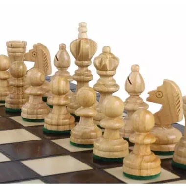 Set de Ajedrez y Damas de Madera de Cerezo – Juego Tradicional 2 en 1 con Piezas Staunton