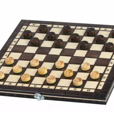 Set de Ajedrez y Damas de Madera de Cerezo – Juego Tradicional 2 en 1 con Piezas Staunton