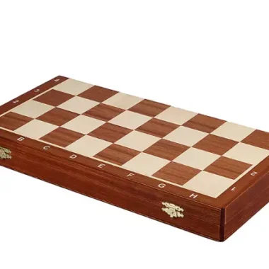 Juego de ajedrez French Staunton Gold n.º 5 – Piezas de madera y tablero plegable marquetería