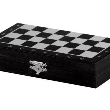 Jeu d’Echecs Mini en Bois Noir – Portable, Magnétique et Pratique