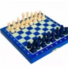 Pequeño juego de ajedrez plegable de 20 × 20 cm y piezas Staunton con almacenamiento
