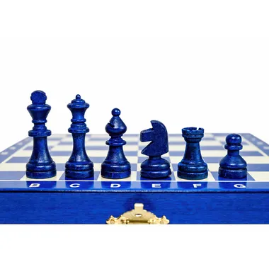 Pequeño juego de ajedrez plegable de 20 × 20 cm y piezas Staunton con almacenamiento