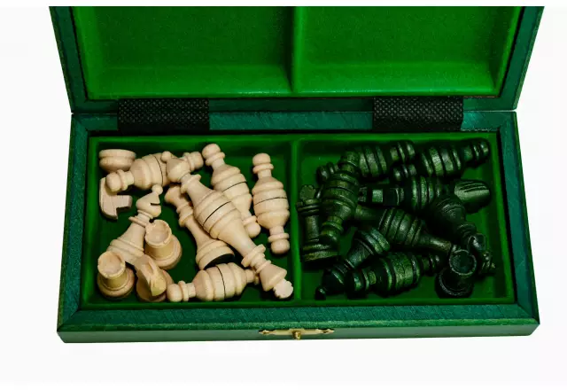 Jeu d’Echecs Magnétique Mini en Bois – Vert, Compact et Idéal pour les Voyages