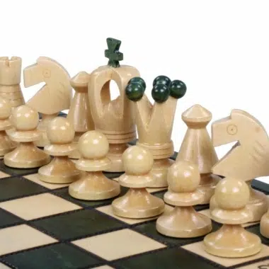 Ensemble d’Echecs en Bois Pliable – Petit Format 28,5 cm avec Pièces en Bois d'Erable et Sycomore
