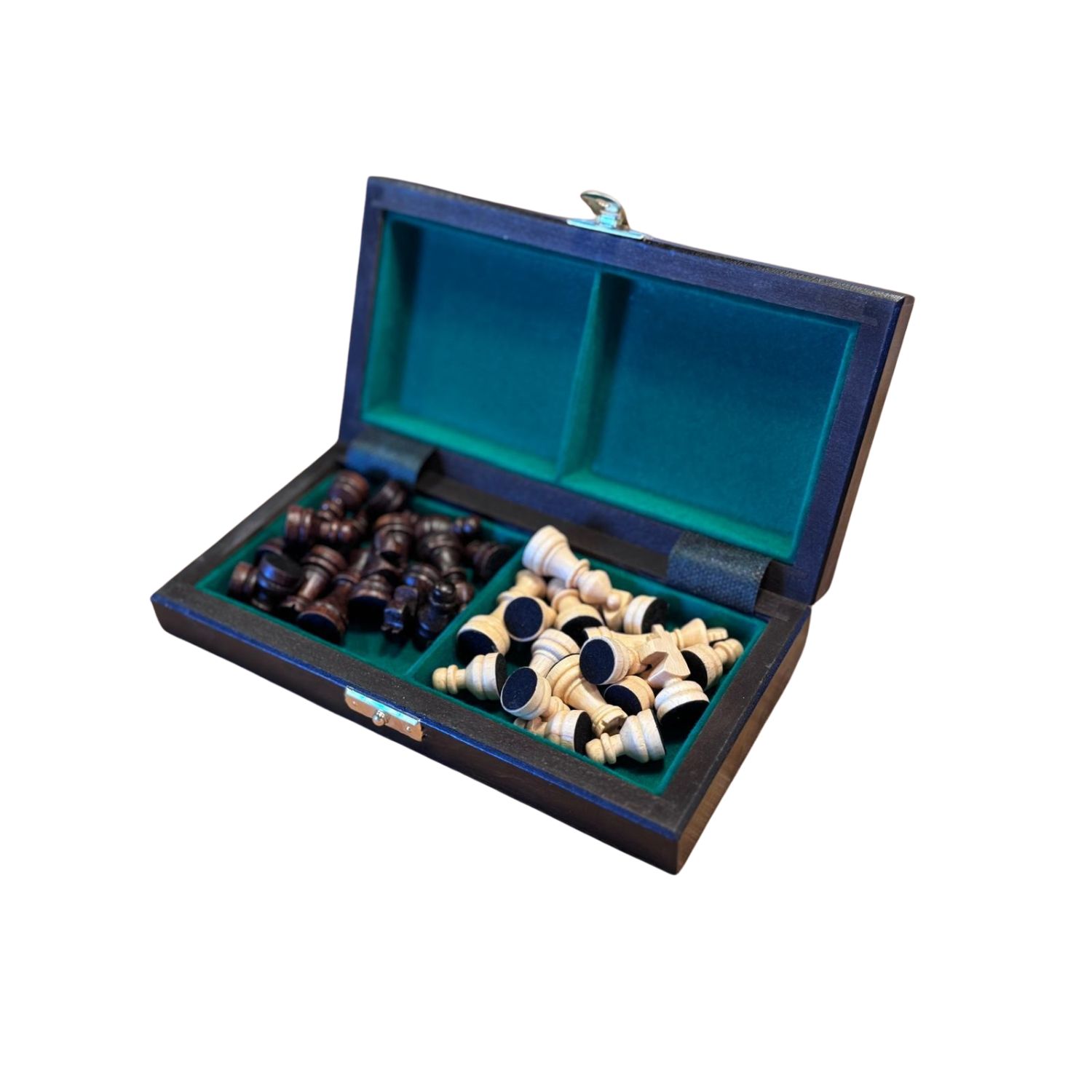 Mini Juego de Ajedrez Compacto de Madera Plegable 20 x 20 cm - Imagen 2