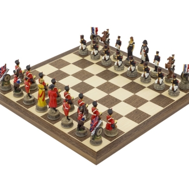 Ensemble d’échecs thématique Bataille de Waterloo – Peint à la main par Italfama