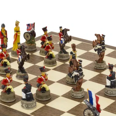 Ensemble d’échecs thématique Bataille de Waterloo – Peint à la main par Italfama