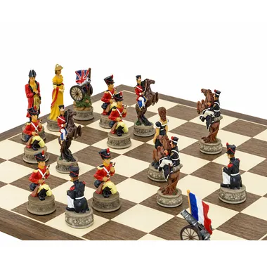 Ensemble d’échecs thématique Bataille de Waterloo – Peint à la main par Italfama