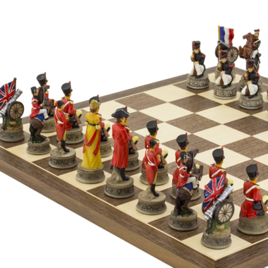 Ensemble d’échecs thématique Bataille de Waterloo – Peint à la main par Italfama