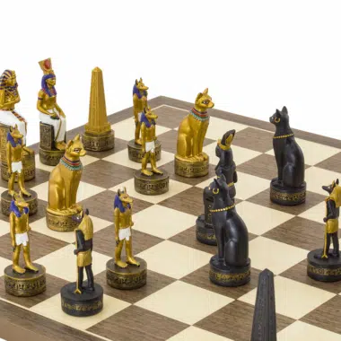 Ensemble d’échecs Égypte Ancienne – Peint à la main par Italfama