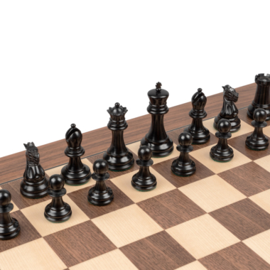 Jeu d’échecs de luxe Staunton 1890 en ébène et noyer – Reproduction artisanale