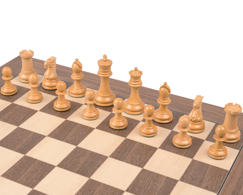 Jeu d’échecs de luxe Staunton 1890 en ébène et noyer – Reproduction artisanale