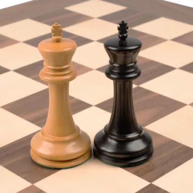 Jeu d’échecs de luxe Staunton 1869 en ébène et noyer – Reproduction artisanale