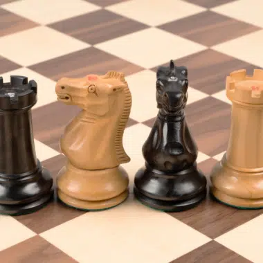 Jeu d’échecs de luxe Staunton 1869 en ébène et noyer – Reproduction artisanale