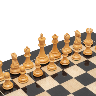 Jeu d’échecs de luxe Staunton 1972 en ébène – Reproduction artisanale
