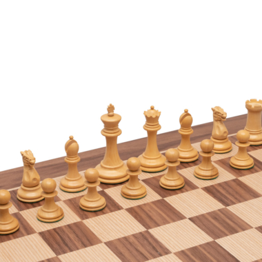 Ensemble d’Échecs Deluxe Old English Elite en Noyer et Noir