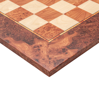 Jeu d’échecs de luxe Leningrad en bois noirci et loupe d’orme