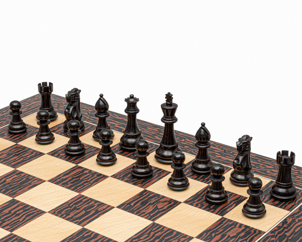 Ensemble d’Échecs Classic Staunton Tiger en Ébène et Noir