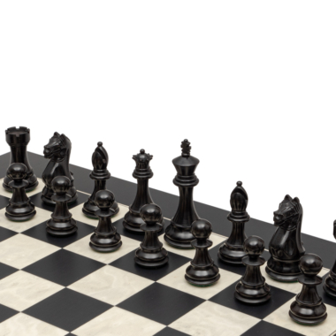 Ensemble d’Échecs Fierce Knight en Noir et Érable