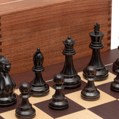 Ensemble d’échecs Staunton Compétition Noir et Wengé avec Coffret
