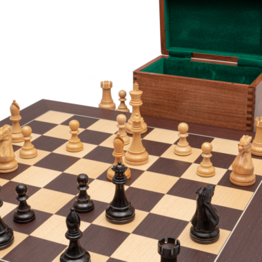 Ensemble d’échecs Staunton Compétition Noir et Wengé avec Coffret