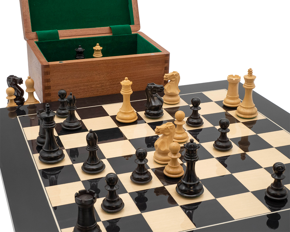 Ensemble d’échecs de compétition Staunton de luxe avec coffret