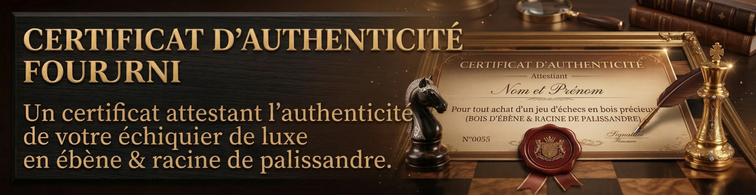 Certificat d'authenticité - Le Palais des Échecs