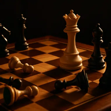 Echec et mat - position de mat sur un echiquier en bois
