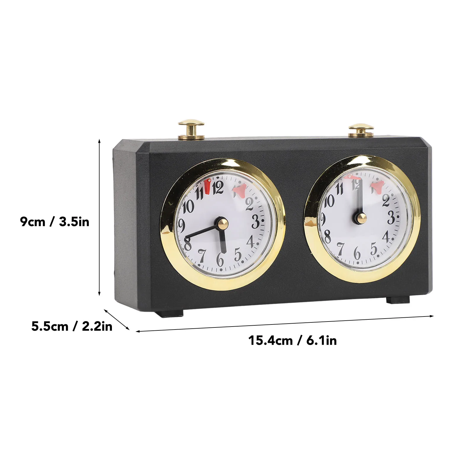 Dimensions détaillées de l'horloge d'échecs analogique - Le Palais Des Echecs