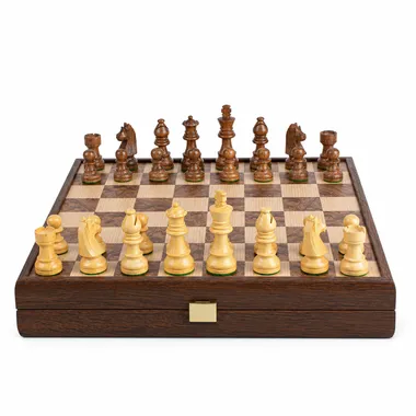 Juego de ajedrez en nogal 40x40 cm con piezas Staunton elegantes - Le Palais Des Echecs