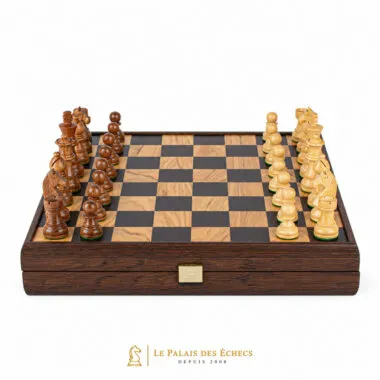 Juego de ajedrez Nogal 40x40 cm con piezas Staunton vistas de frente - Le Palais Des Echecs