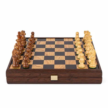 Juego de ajedrez Nogal 40x40 cm con piezas Staunton vistas de frente - Le Palais Des Echecs