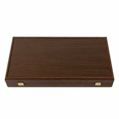 Caja elegante cerrada del juego de backgammon Wengé y Raíz de Nogal - Le Palais Des Echecs