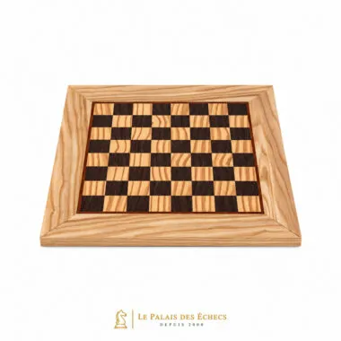 Tablero de Ajedrez Madera de Olivo y Wengé 33x33cm visto desde arriba - Le Palais Des Echecs