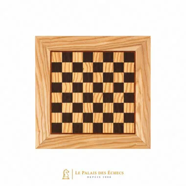 Tablero de Ajedrez en madera de olivo y wengué, vista de frente, diseño elegante - Le Palais Des Echecs