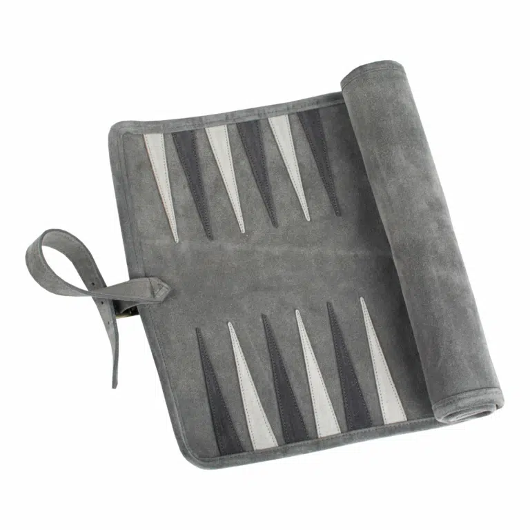 Backgammon enrollable en ante verde bosque abierto con fichas - Le Palais Des Echecs