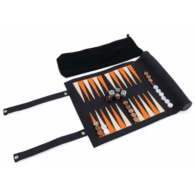 Tapete de Backgammon enrollable de 25 cm con dados y fichas