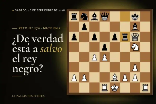 Posición del reto de ajedrez n.º 270: Juegan las blancas y dan mate en 2