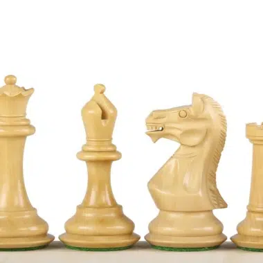 Visuel des pièces d'échecs Potish en ébène et bois clair, design raffiné pour amateurs - Le Palais Des Echecs