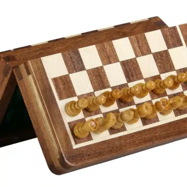 Jeu d'échecs magnétique en bois massif, vue de dessus élégante - Le Palais Des Echecs