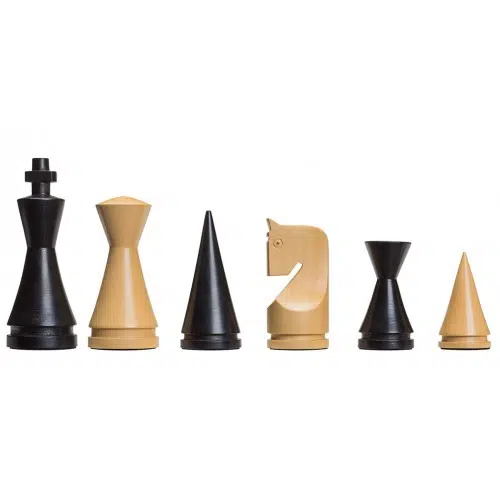 Plateau d'échecs avec pièces Staunton Moderne 3,75 Pouces sur table en bois - Le Palais Des Echecs
