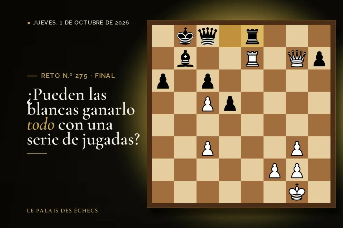 Posición del reto de ajedrez n.º 275: Juegan las blancas y ganan