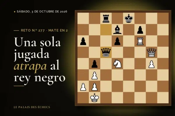 Posición del reto de ajedrez n.º 277: Juegan las blancas y dan mate en 2