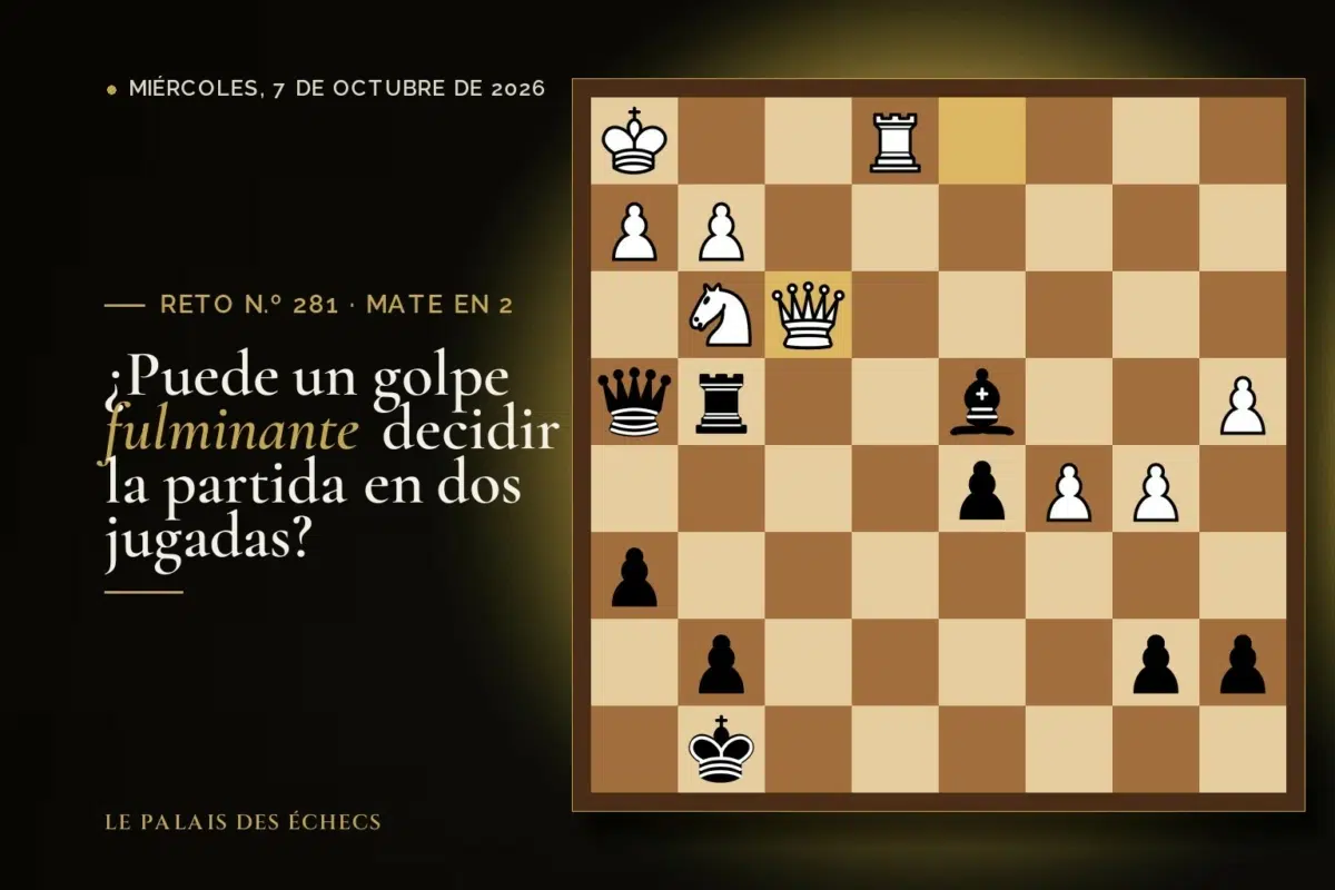 Posición del reto de ajedrez n.º 281: Juegan las negras y dan mate en 2