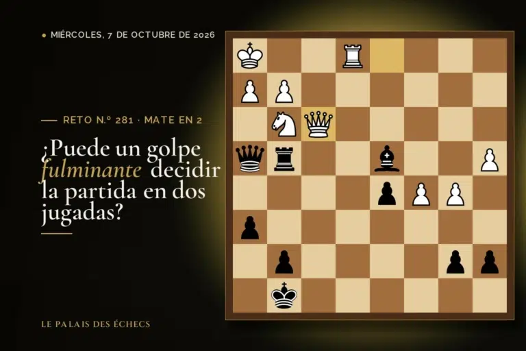 Posición del reto de ajedrez n.º 281: Juegan las negras y dan mate en 2