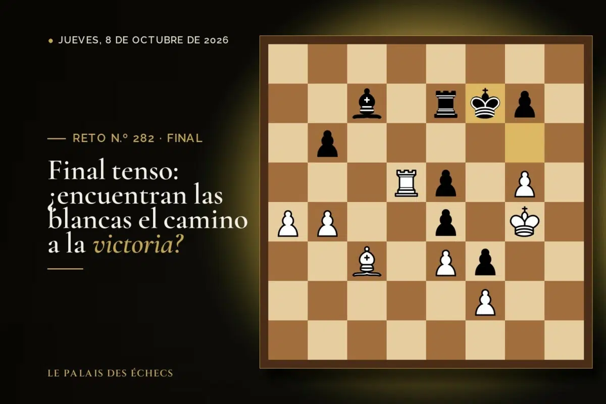 Posición del reto de ajedrez n.º 282: Juegan las blancas y ganan