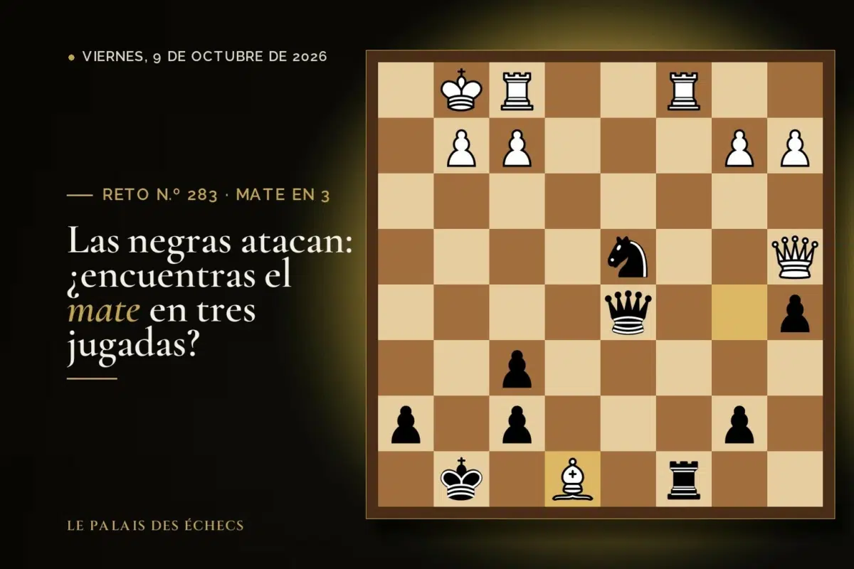Posición del reto de ajedrez n.º 283: Juegan las negras y dan mate en 3